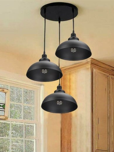 3 Ceiling Lamp Pendant Cluster Lampshade Modern Black Ceiling Light~4492