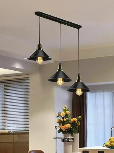 3 Light Black dustrial Hanging Pendant Light ~5266