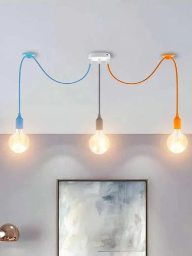 3 light Multiple Colour Pendant Light Flex Swag Hook~5184
