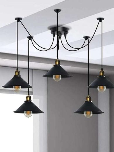 5 light E27 Pendant adjustable cable with swag light~5126