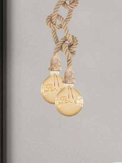 Double Head 2m Hemp Rope Pendant Light fixtures for Cafe Restaurant bar~4736