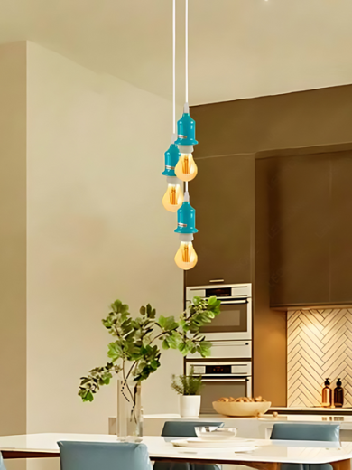Industrial Vintage Blue Ceiling Light Fitting E27 Pendant Holder~4045
