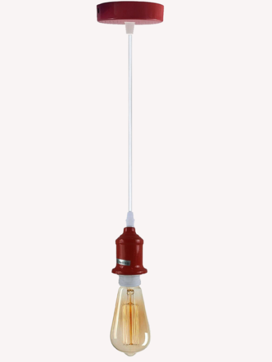 Industrial Vintage Burgundy Ceiling Light Fitting E27 Pendant Holder~4047