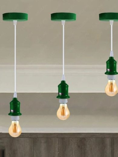 Industrial Vintage Green Ceiling Light Fitting E27 Pendant Holder~4040