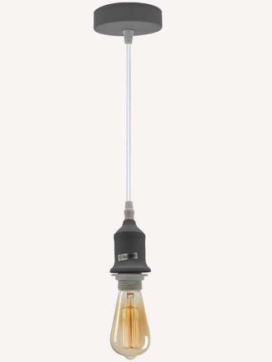 Industrial Vintage Grey Ceiling Light Fitting E27 Pendant Holder~4039