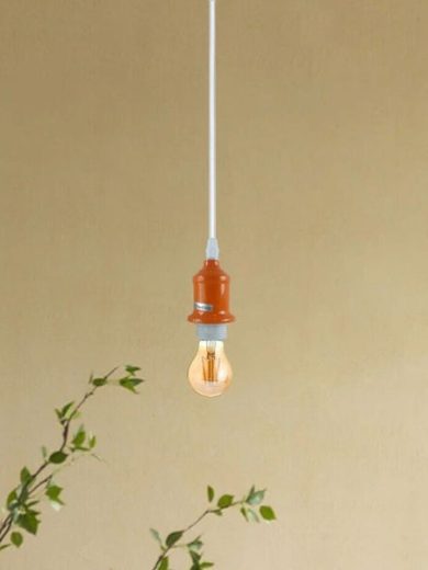 Industrial Vintage Orange Ceiling Light Fitting E27 Pendant Holder~4043