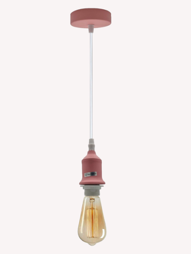 Industrial Vintage Pink Ceiling Light Fitting E27 Pendant Holder~4049
