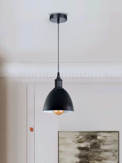 Industrial Vintage Retro adjustable Ceiling Black Pendant Light with E27 Uk Holder~4032