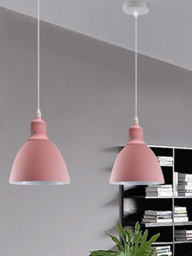 Industrial Vintage Retro adjustable Ceiling Pink Pendant Light with E27 Uk Holder~4030