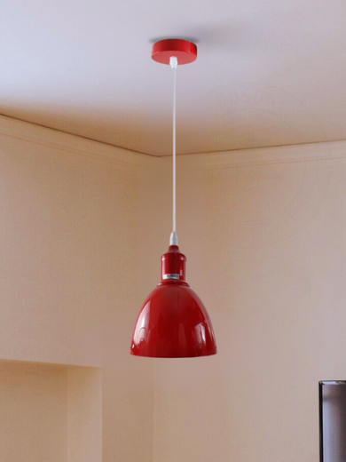 Industrial Vintage Retro adjustable Ceiling Red Pendant Light with E27 Uk Holder~4029