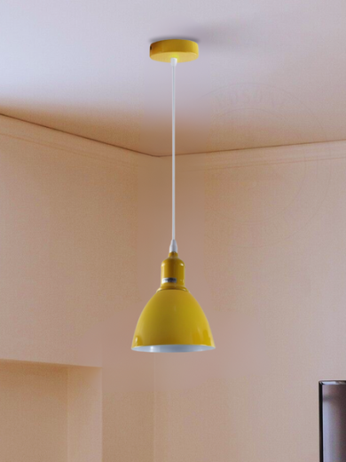 Industrial Vintage Retro adjustable Ceiling Yellow Pendant Light with E27 Uk Holder~4027