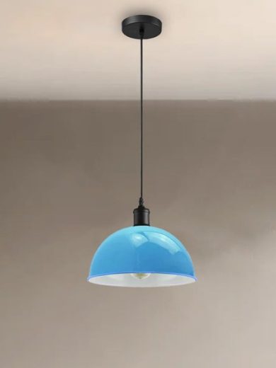 Metal Single Light with Dome Shade Adjustable Pendant~5314