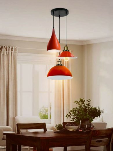 Orange Modern 3 Head Metal Hanging Light Shade Ceiling Pendant Light~3515