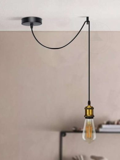 Vintage Industrial Style Yellow Brass Ceiling E27 Pendant Lamp Holder Fitting~4909