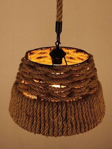 Vintage Retro Industrial Loft Hemp Rope Pendant Ceiling Light~5080